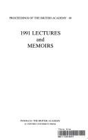 Cover for 1991 lectures and memoirs.