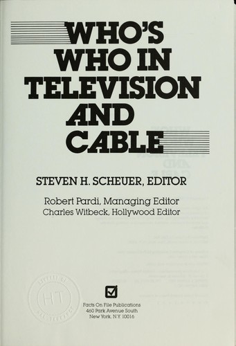 Cover for Who's who in television and cable