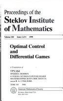 Cover for Optimal control and differential games