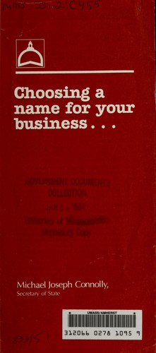 Cover for Choosing a name for your business