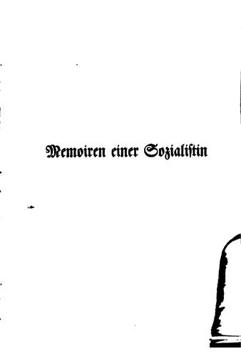 Cover for Memoiren einer sozialistin ...