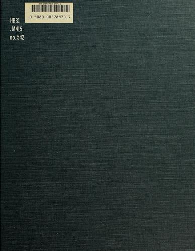 Cover for Some welfare effects of inflation