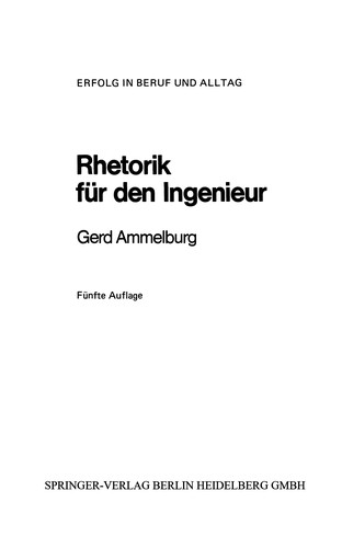 Cover for Rhetorik für den Ingenieur