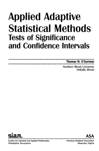 Cover for Applied adaptive statistical methods