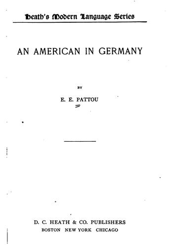 Cover for An American in Germany.
