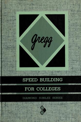 Cover for Gregg speed building for colleges
