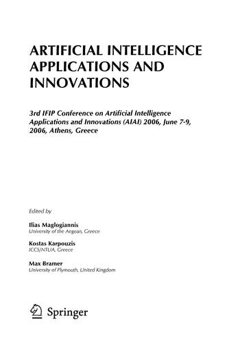 Cover for Artificial intelligence applications and innovations