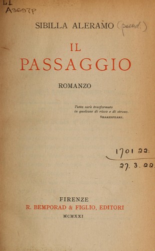 Cover for Il passaggio