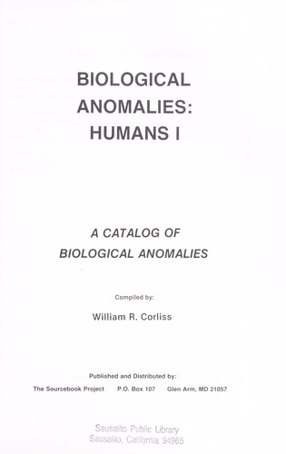 Cover for Biological anomalies--humans