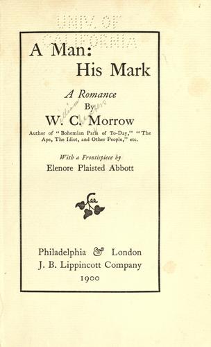 Cover for A man; his mark