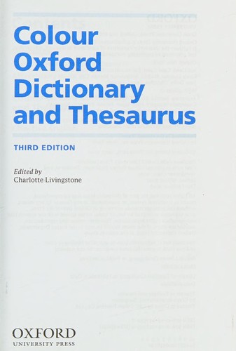 Cover for Colour Oxford dictionary and thesaurus
