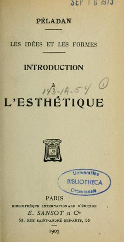 Cover for Introduction à l'esthétique
