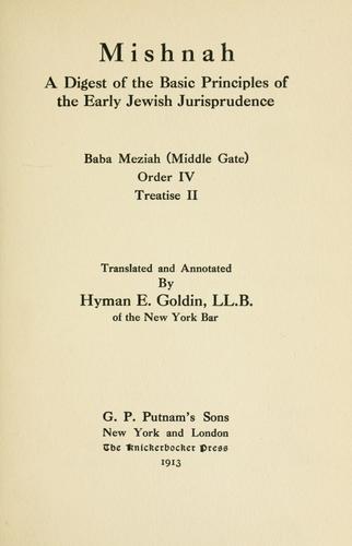 Cover for Mishnah