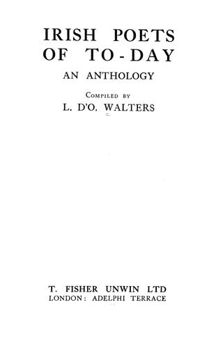 Cover for Irish poets of to-day