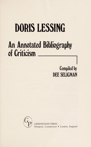 Cover for Doris Lessing