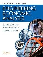 Cover for Engineering economic analysis