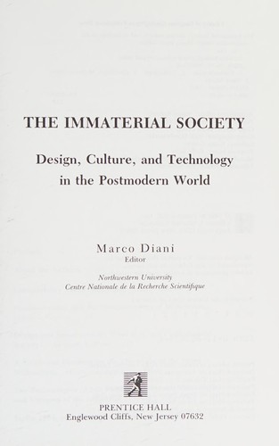 Cover for The Immaterial society
