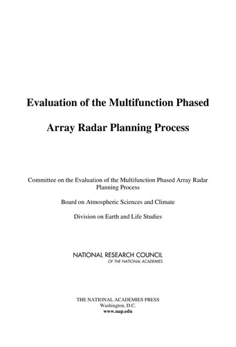 Cover for Evaluation of the multifunction phased array radar planning process