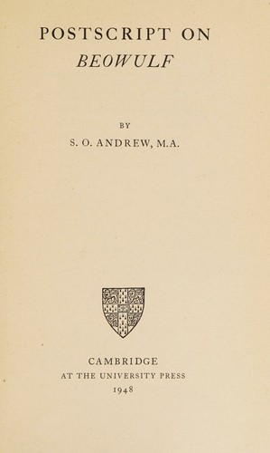 Cover for Postscript on Beowulf