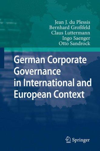 Cover for German Corporate Governance in International and European Context