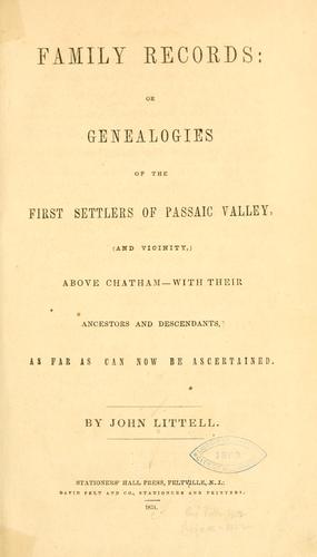 Cover for Family records
