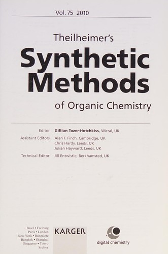 Cover for Theilheimer's Synthetic Methods of Organic Chemistry