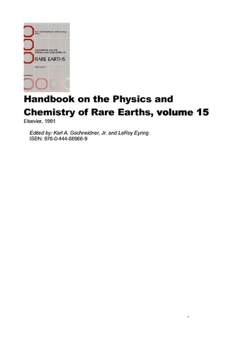 Cover for Handbook on the physics and chemistry of rare earths