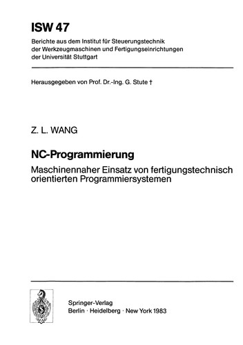 Cover for NC-Programmierung