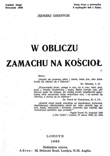 Cover for W obliczu zamachu na Kościół.