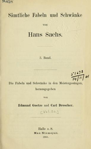 Cover for Sämtliche Fabeln und Schwänke.