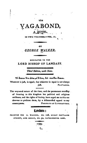 Cover for The Vagabond: A Novel / by George Walker.