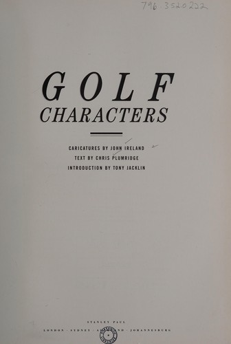 Cover for Golf Characters