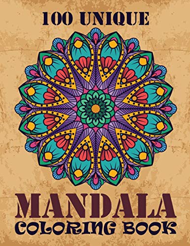 Cover for 100 Unique Mandala Coloring Book