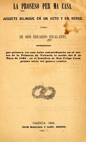 Cover for La prosesó per ma casa