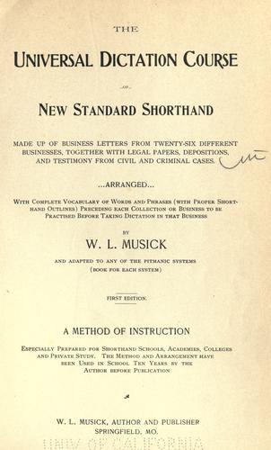 Cover for The universal dictation course of New Standard shorthand