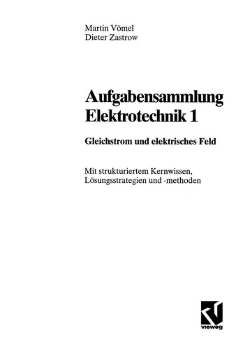 Cover for Aufgabensammlung Elektrotechnik 1