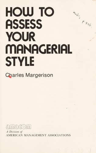 Cover for How to assess your managerial style