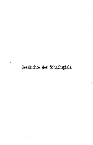 Cover for Geschichte und Litteratur des Schachspiels