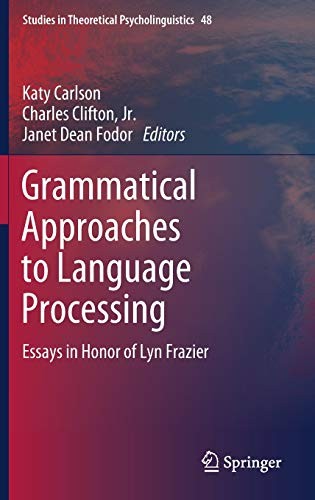 Cover for Grammatical Approaches to Language Processing