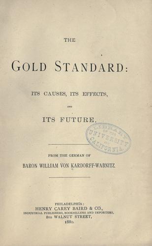 Cover for The gold standard