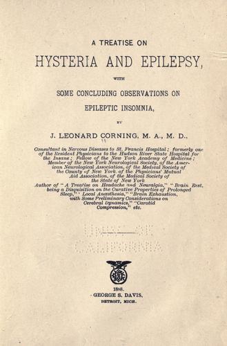 Cover for A treatise on hysteria and epilepsy