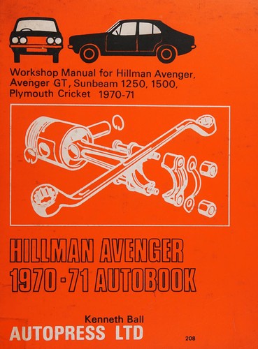 Cover for Hillman Avenger Sunbeam Plymout