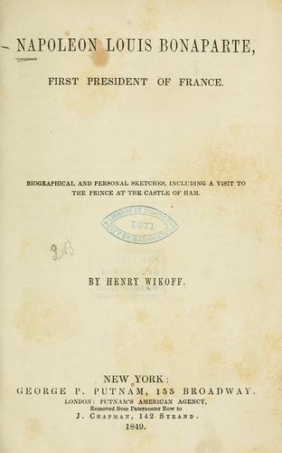 Cover for Napoleon Louis Bonaparte