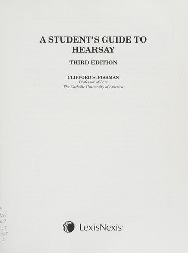 Cover for A Student's Guide to Hearsay