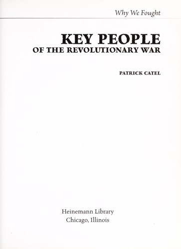 Cover for Key people of the Revolutionary War