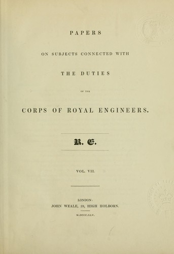Cover for Papers on subjects connected with the duties of the Corps