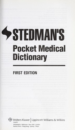 Cover for Stedman's pocket medical dictionary.