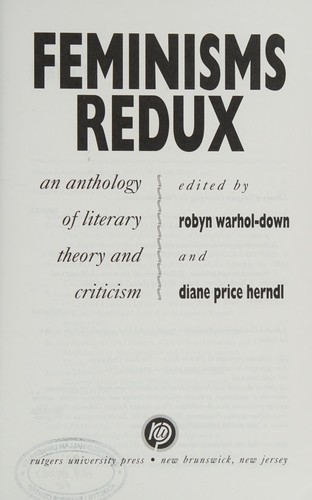 Cover for Feminisms redux