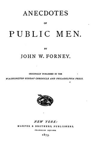 Cover for Anecdotes of public men.