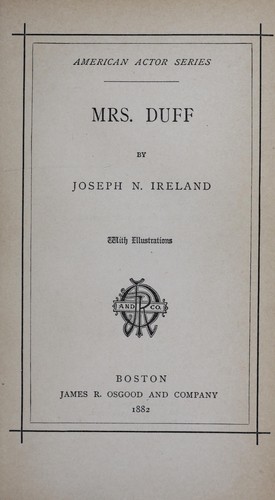 Cover for Mrs. Duff